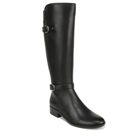 Naturalizer Womens Sahara Buckle Detail Tall Riding Boot Black Smooth 5.5 M - Picture 1 of 1